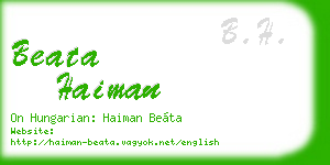 beata haiman business card